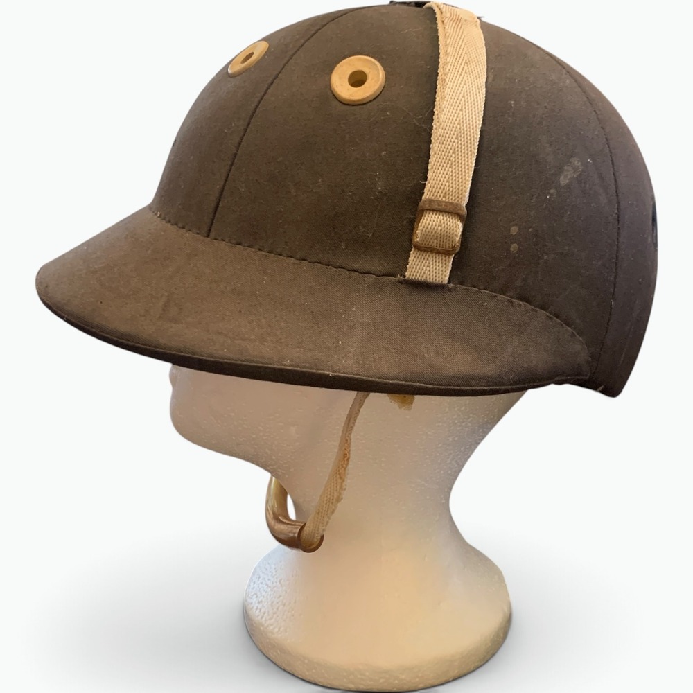 Vintage La Polera Argentina Polo Helmet Dark Brown Equestrian Old Money Style